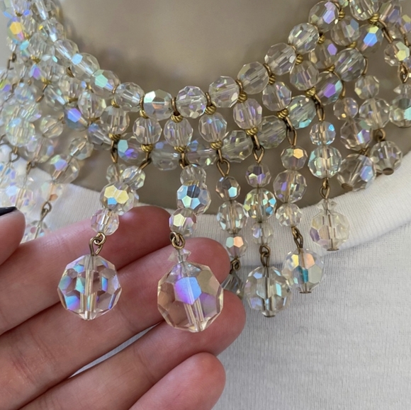 VTG HIGH QUALITY AB GLASS CRYSTAL CHOKER NECKLACE - Picture 3 of 6